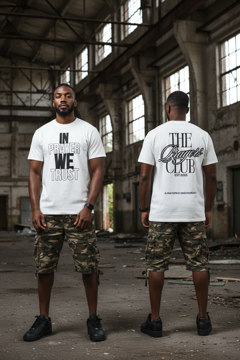“In Prayer We Trust x Prayers Club” - Black Print | Custom Colors Tees