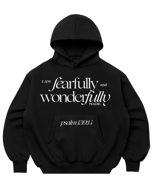 Fearful | Wonderful “Psalm 139:14” - Black Hoodies Front | Back